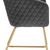 WOLTU 1 Chaise de Salle à Manger Chaise de Cuisine Chaise Salon en Velours,Fauteuil Chaise Pieds en métal doré,Gris Foncé BH271dgr-1