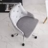 41h0-VEQY5L._AC_.jpg Chaise Bureau Enfant Garcon Ado Ergonomique en Velours Gris Fauteuil de Bureau Confortable sans Accoudoir Pivotant Chaise de Coiffeuse avec roulettes Hauteur Réglable