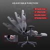 Autofull Chaise Gaming Fauteuil Gamer Ergonomique Chaise Gamer Cuir PU Chaise De Bureau, Hauteur D'assise et Inclinaison du Dossier Réglables,Appui-tête et Support lombair, Repose-Pieds,Gris