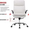 41hLKgl2HKS._AC_.jpg YAMASORO Fauteuil de Bureau, Chaise de Bureau, Soutien Lombaire Ajustable, Accoudoirs Pliables, Dossier Ergonomique Inclinable en Faux Cuir, Siège Pivotant à roulettes (Blanc | No. 3287)