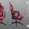 41iUSeNW7S._AC_.jpg Dowinx Chaise Gaming Ergonomique Fauteuil de Bureau et PC avec Support Lombaire de Massage, Modèle Vantage Siège de Travail en Cuir PU Haut Dossier pivotant réglable avec Repose Pied (Rouge)