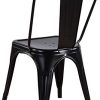 ZMALL Lot de 4 chaises de salle à manger en métal empilables pour intérieur ou extérieur, design de style industriel pour une cour, un bistrot, une cuisine, un café, un bar