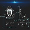 Todeco Chaise Gaming Massage avec Lumière LED Fauteuil de Bureau Pivotant Ergonomique Dossier Haut Dossier et Hauteur de Siège Règlable Chaise Gamer avec Appui-Tête Massage Support Lombaire, Blanc