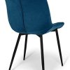 IDMarket - Lot de 4 chaises Mady en Velours Bleu pour Salle à Manger