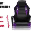 play haha. Chaise de bureau pivotante de style course pour ordinateur - Chaise de conférence ergonomique avec soutien lombaire - En cuir synthétique - Avec vérin à gaz - Testé SGS (Violet)