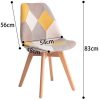 ELLEXIR Lot de 2 Chaises de Salle à Manger Lot de 2 en Lin,Chaise de Cuisine,Retro Patchwork Chaises,avec Base en Bois à Chevilles Patchwork Jaune