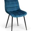 IDMarket - Lot de 4 chaises Mady en Velours Bleu pour Salle à Manger