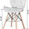 MeillAcc Un lot de 4 chaises de salle à manger médiévale scandinave, chaises en lin avec pieds en bois, adaptées pour les restaurants, le salon