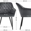 41oxhMzmp0S._AC_.jpg SONGMICS Chaises de Salle à Manger, Lot de 2, Fauteuils, Sièges rembourrées, accoudoirs, Largeur d’Assise 49 cm, Pieds en métal, Velours, Charge 110 kg, pour Salon, Chambre, Gris LDC088G02