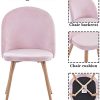 41p-gkZDe2L._AC_.jpg GOLDFAN Lot de 4 Chaises de Salle à Manger Fauteuil Rembourré Chaises en Velours Chaise de Cuisine Chaise de Salon avec Pieds en Métal Rose