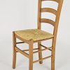 Tommychairs - Set 4 chaises Venice pour Cuisine, Bar et Salle à Manger, Robuste Structure en Bois de hêtre peindré en Couleur chêne et Assise en Paille
