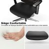 HomeGoGo Chaise de Bureau, Fauteuil d'Ordinateur Ergonomique en Maille Siège Réglable Maison Chaise Exécutive avec Appui-tête Accoudoir Fauteuil Pivotant pour Hommes Femmes, Charge 150kg, LJ-2033A