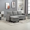 41q1z3-CmyS._AC_.jpg HOMCOM Canapé d'angle 3 Places méridienne réversible garnissage Mousse Haute densité 28D Tissu Polyester Gris Clair