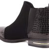 Primtex Bottines Chelsea Femme à Zip Motif Croco Verni Simili Cuir Boots Petit