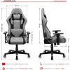 41qgZ-xTFXS._AC_.jpg Chaise Gaming, Fauteuil Gaming en Tissu Racing Chaise de Bureau Ergonomique,Siège Pivotant Haut Dossier Inclinable (Gris)
