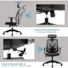 Chaise de Bureau Ergonomique Fauteuil de Bureau Professionnel avec Accoudoirs Réglables Soutien Lombaire Dossier en Maille Respirante Charge Maximal 150KG
