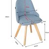 ARTETHYS Chaises de Salle à Manger Scandinaves, Assise et Dossier Pivotant à 360°, Chaises de Bureau avec Pieds en Bois, Chaise pour Salon Chambre Coiffeuse, Bleu-gris