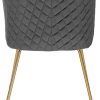 WOLTU 1 Chaise de Salle à Manger Chaise de Cuisine Chaise Salon en Velours,Fauteuil Chaise Pieds en métal doré,Gris Foncé BH271dgr-1