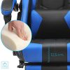 41vs6pqzfuS._AC_.jpg SONGMICS Fauteuil gamer, Chaise gaming, Siège de bureau ergonomique, repose-pieds télescopique, dossier réglable de 90° à 135°, accoudoirs synchronisés, charge 150 kg, Noir et Bleu RCG026B01