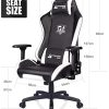 41xuL8C5NsS._AC_.jpg GTRACING Chaise Gaming Fauteuil de Bureau Siège Ergonomique Fonction Berçante et Pivotante avec Accoudoirs 4D et Coussin Lombaire et Appui-Tête Mobile Réglable en Hauteur Séries de GTPLAYER (Blanc)