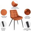 41zoKlNSXpL._AC_.jpg Lot de 2 Chaises en Velours Brun Clair - 60CM*52CM*78CM, Chaise De Salle à Manger Rembourrée en Velours, Pieds en Métal Massif, Chaise Longue d'angle Confortable pour La Maison Et La Cuisine