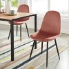 BAÏTA Lot de 4 chaises Lena en Velours Rose, 44x52x86cm