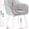 WOLTU Lot de 2 Chaises de Cuisine chaises de Loisirs chaises de Salle à Manger,Chaises de Relax en Lin et Bois Massif,Gris Clair BH94hgr-2