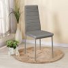 YIFAA Lot de 4 Chaises de Salle à Manger en Similicuir,Chaises de Cuisine avec Haut Dossier (4-Gris)