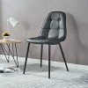 5115Rtf0mFL._AC_.jpg IDIMEX Lot de 4 chaises Alvaro pour Salle à Manger ou Cuisine avec 4 Pieds en métal Noir et Assise capitonnée, revêtement synthétique Noir