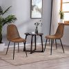 Homy Casa Chaises de Salle à Manger Ensemble de 2 Chaises de Cuisine à Siège et à Dossier Moelleux avec Pieds en Métal Massif pour Salon Chambre Suede Brown