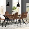 Homy Casa Chaises de Salle à Manger Ensemble de 2 Chaises de Cuisine à Siège et à Dossier Moelleux avec Pieds en Métal Massif pour Salon Chambre Suede Brown