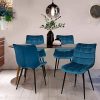IDMarket - Lot de 4 chaises Mady en Velours Bleu pour Salle à Manger