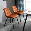 516d-g0u5-L._AC_.jpg Lot de 2 Chaises en Velours Brun Clair - 60CM*52CM*78CM, Chaise De Salle à Manger Rembourrée en Velours, Pieds en Métal Massif, Chaise Longue d'angle Confortable pour La Maison Et La Cuisine
