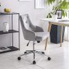 517dOu4gEFL._AC_.jpg Chaise Bureau Enfant Garcon Ado Ergonomique en Velours Gris Fauteuil de Bureau Confortable sans Accoudoir Pivotant Chaise de Coiffeuse avec roulettes Hauteur Réglable