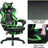 Zeanus Chaise Gaming pour Adultes, Fauteuil Gamer avec Massage, Chaise de Jeu avec Repose-Pieds, Inclinable Chaise Gaming, Haute Dossier Fauteuil de Jeu PC, Ergonomique Fauteuil Gaming (Vert)