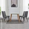 OFCASA Lot de 2 chaises de salle à manger en simili cuir gris avec dossier haut rembourré pour comptoir de cuisine, réception, bureau, restaurant, hôtel salon
