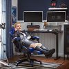 518zGEjvtcS._AC_.jpg SONGMICS Fauteuil gamer, Chaise gaming, Siège de bureau ergonomique, repose-pieds télescopique, dossier réglable de 90° à 135°, accoudoirs synchronisés, charge 150 kg, Noir et Bleu RCG026B01