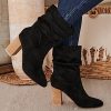 51Bhk8gMigL._AC_.jpg Dasongff Bottines de Cheville à Talon Moyen Bottes Mollets Larges Femme Boots Chelsea Bottes Courtes Silp on Bottes Montantes Bout Pointu Femme Pas Cher