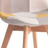 ELLEXIR Lot de 2 Chaises de Salle à Manger Lot de 2 en Lin,Chaise de Cuisine,Retro Patchwork Chaises,avec Base en Bois à Chevilles Patchwork Jaune