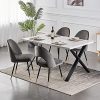 Greneric - Lot de 2/4/6 chaises - Salle à manger, cuisine, salon - Velours doux, avec pieds en métal doré - Velours gris