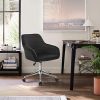 51ChMppTikL._AC_.jpg WOLTU 1 X Chaise de Bureau à roulettes,Tabouret de Bureau Tabouret roulettes pivotant et réglable en Velours,Noir BS79sz