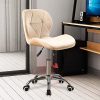 51E5BpRvi3L._AC_.jpg Radelldar Beige Fauteuil de Bureau en Velours Pivotant Hauteur Réglable Chaise de Bureau à roulettes Chaise D'ordinateur pour Le Bureau à Domicile (Beige)