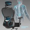Intimate WM Heart Chaise de Bureau, Fauteuil de Bureau en Maille, Chaise de Bureau Ergonomique, avec Accoudoirs et Appui-tête Ajustables,Soutien Lombaire Ajustable, Noir