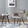 Chaise de Salle à Manger, Chaise de Loisirs en Velours Gris, Canapé à 1 Place, Siège d'accueil pour Salon/Chambre/Balcon