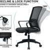 51JyqtxyxLS._AC_.jpg COMHOMA Chaise de Bureau Fauteuil Pivotant Conception Ergonomique avec Siège en Maille Respirant Fonction Berçante Réglable en Hauteur Multi-Couleurs (Noir)