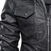 51NgcM-p1oL._AC_.jpg MEHOUSE Blouson Homme Sweatshirt, Veste en Cuir PU avec Capuche pour Hommes, Amovible Manteau Chaud Automne Hiver Bomber Biker Veste Mens Hooded Leather Jacket