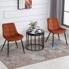 51PVhalG-IL._AC_.jpg Lot de 2 Chaises en Velours Brun Clair - 60CM*52CM*78CM, Chaise De Salle à Manger Rembourrée en Velours, Pieds en Métal Massif, Chaise Longue d'angle Confortable pour La Maison Et La Cuisine
