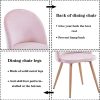 51QU3u8abQL._AC_.jpg GOLDFAN Lot de 4 Chaises de Salle à Manger Fauteuil Rembourré Chaises en Velours Chaise de Cuisine Chaise de Salon avec Pieds en Métal Rose