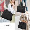 51RMbWjGv0L._AC_.jpg NEWHEY Sac Cabas Femmes Grand PU Cuir Sac de Cours Sac Ordinateur Portable Sac a Main pour Les Cours Lycee 15.6 Pouces Noir