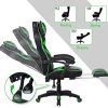 Zeanus Chaise Gaming pour Adultes, Fauteuil Gamer avec Massage, Chaise de Jeu avec Repose-Pieds, Inclinable Chaise Gaming, Haute Dossier Fauteuil de Jeu PC, Ergonomique Fauteuil Gaming (Vert)